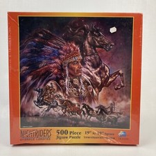 SunsOut 500 Pc. Puzzle Bruce Lakofka Art Night riders Southwest  Indians Sealed picture