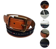 Tommy Hilfiger Men's Premium Ribbon Inlay Anchor Logo Belt 11TL02X032 picture