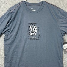 NEW RVCA T Shirt Mens Medium Endo Bones SS Blue Grey Graphic Tee Short Sleeve picture
