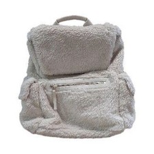 Varley Bala Sherpa Backpack Sandshell Cream Off White Fluffy Fleece Bag EUC picture