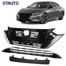 New Front Bumper Upper & Lower Grille For 2024-2025 Nissan Sentra S SV picture