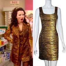 Vintage Moschino Fran Fine Animal Print Dress S Archive Collector picture