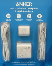 Anker 4 pc Charging Set with 2x USB-C Cable, 70W & 30W GaN wall charger 4 ports picture