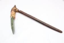 Vintage Papua New Guinea RARE Stone Adze Axe Wood Handle Rattan 19