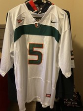 Vintage Nike Andre Johnson Miami Hurricanes Jersey XL White ACC #5 Sewn  picture