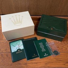 Rolex Watch Box Case Green Leather Wood Tag Booklet Calendar 39137.02 Authentic picture