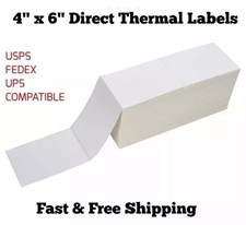 6000 Blank 4 x 6 Direct Thermal Fanfold Peel & Stick UPS Shipping Labels Bulk picture