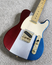 US Red White Blue Tele Style Electric Guitar Sparkle Gold Hardware & Maple Neck picture