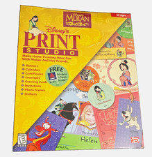 New Sealed Disneys Mulan Print Studio PC CD-ROM Big Box Game Vintage 1998 picture