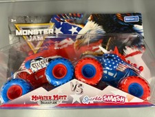 Spin Master Monster Jam Sparkle Smash & Dalmatian Stars And Stripes 2 pack 1/64 picture