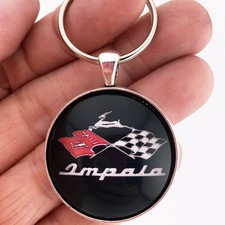 Vintage 1960 Chevy Impala V Formation Racing Flags Emblem 1.2