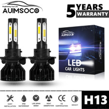 H13 9008 LED Headlight Bulbs Kit 10000W 1000000LM Hi/Lo Beam Super White Bright picture
