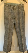 Vintage 1970s Bell Bottom Pants 27 Waist Geometric Flare Wide Cuff 70s picture