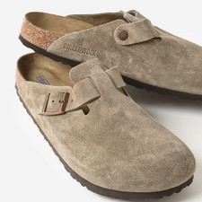 New Birkenstock Boston Suede Taupe Soft Footbed Clogs Men's Shoes Regular/Wide picture