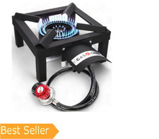 GasOne High Pressure Single Propane Burner - Outdoor Cooking with Heat Shield picture