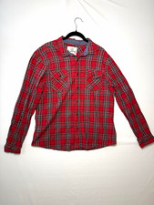 Roebuck & Co Men’s Large Red Plaid Western Shirt Pearl Snap Long Sleeve picture