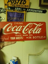 VINTAGE COCA COLA PORCELAIN SIGN OLD SODA SIGN COKE POP BEVERAGE BOTTLE DRINK  picture