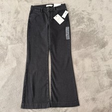 NWT The Buckle Hidden Los Angeles Carter Flare Jeans 27 Black Mid Rise Trouser picture