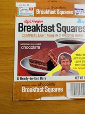 1978 General Mills High Protein Breakfast Squares Box Chocolate Fran Tarkenton  picture