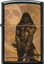 Frazetta - Barbarian - Black Matte Zippo Lighter picture