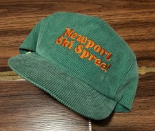 VTG Newport Cigarettes Corduroy Hat Cap SnapBack Ski Spree Promo 80s Embroidered picture