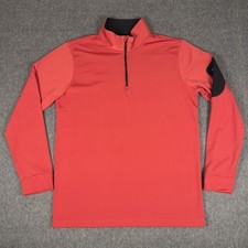 Loudmouth Pullover Mens Medium Red 1/4 Zip Long Sleeve Golf Mock Neck Top Layer picture
