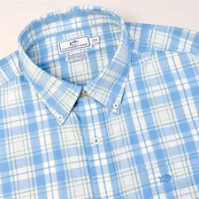 Southern Tide Intercoastal Plaid Shirt Mens XL Blue Yellow Long Sleeve Stretch picture