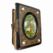 Antique Victorian Photo Album with Photos Circa 1870 picture