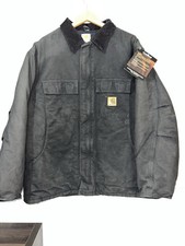 DEADSTOCK 2008 Y2K CARHARTT QUILTED LINED SANDSTONE C26 BLK WORK JACKET XL picture