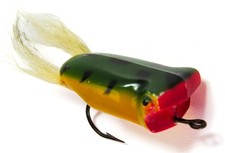 Airex Popper Green Frog Flyrod Vintage Plastic Fishing Lure, About 1/1/2