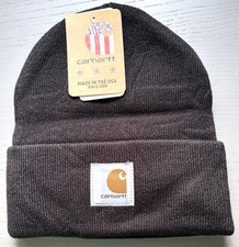 Carhartt A18 Knit Cuffed Beanie Hat Watch Cap Unisex One Size Black USA Made picture