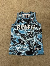 RIPNDIP Nikola Black & Blue Electrifying Lightning Basketball Jersey Mens Small picture