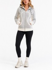 Rare Lululemon Special Edition Ghost Herringbone Scuba Hoodie Vest Jacket Sz 4 picture