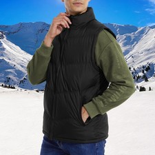 Men Winter Padded Full Zip Vest Sleeveless Casual Athletic Outerwear Coat Jacket picture