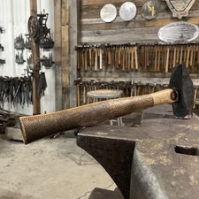 Rare Left Facing Diagonal Peen Forging Hammer/ 4140 Steel US Hand Forged 2Lb 6Oz picture