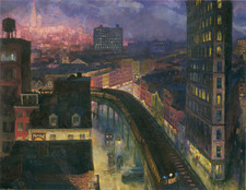 John Sloan - The City from Greenwich Village 1922 Art Print picture