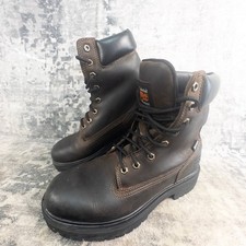 Timberland Mens 9M Pro Direct Attach 6 Boots Brown Black Leather Waterproof picture