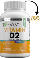 Hayat Vitamins Vegan Natural Vitamin D 2400 IU, D2, Certified Halal, 60 Tablets picture