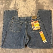 Wrangler Five Star Premium Denim Relaxed Fit Straight Leg Jeans Blue 34x32 NEW picture