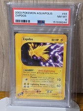 2003 E-Reader POKEMON AQUAPOLIS #44 ZAPDOS PSA 8 Low Population Rare. Non Holo. picture