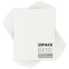 Somime 25 Pack Embossed Backing Boards, 8x10 Uncut White Mat Boards picture