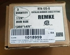 Box of 3 Remke RTK-125-8 MC Cable Connectors 1-1/4 in NPT Aluminum Fittings picture