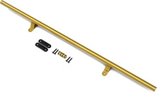 DIYHD 4FT Library Ladder Track Extension with Wall Brackets, Golden | Add picture