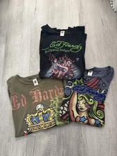 RARE Vtg Ed Hardy Mermaid All Over Print T-Shirt 3Pc Bundle Lot Shirt XXL  picture