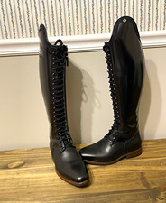 DeNiro Tintoretto Women’s Tall Riding Boots Brushed Black Leather 38 C-M picture