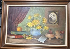 XXL framed original PNW artist still life dedication w/duck decoy, portrait, WOW picture