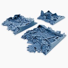 French Town Rubble Set 2, Multi-Part Terrain Ruined Buildings for Dioramas & War picture