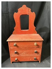  Antique Wooden Doll Vanity Dresser 16 3/4