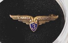 Rare 1930's/40's CHANCE VOUGHT AIRCRAFT CORP 3-Yr Service Pin; Navy Aviation Mfg picture