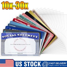 10-30 Pack Social Security Card Protector Sleeves Medicare Credit Card Holder US picture